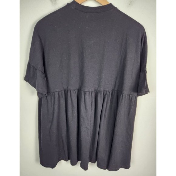 ASOS Women's Sz. 2 Mini Black Ruffle Short Sleeve Over Sized Dress NWT - Picture 6 of 6